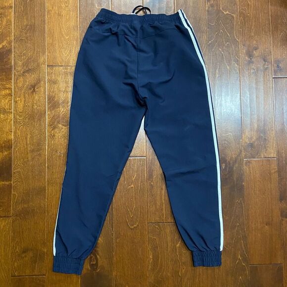 Adidas Athletic Fit Navy Blue White Track Running Pants Men's Size Medium - Picture 4 of 8